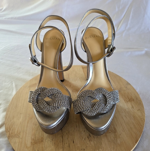 Alexandre BirmanVicky Metallic Crystal Platform Sandal